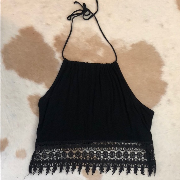 Brandy Melville Tops - Brandy Melville Lace Detail Halter Top